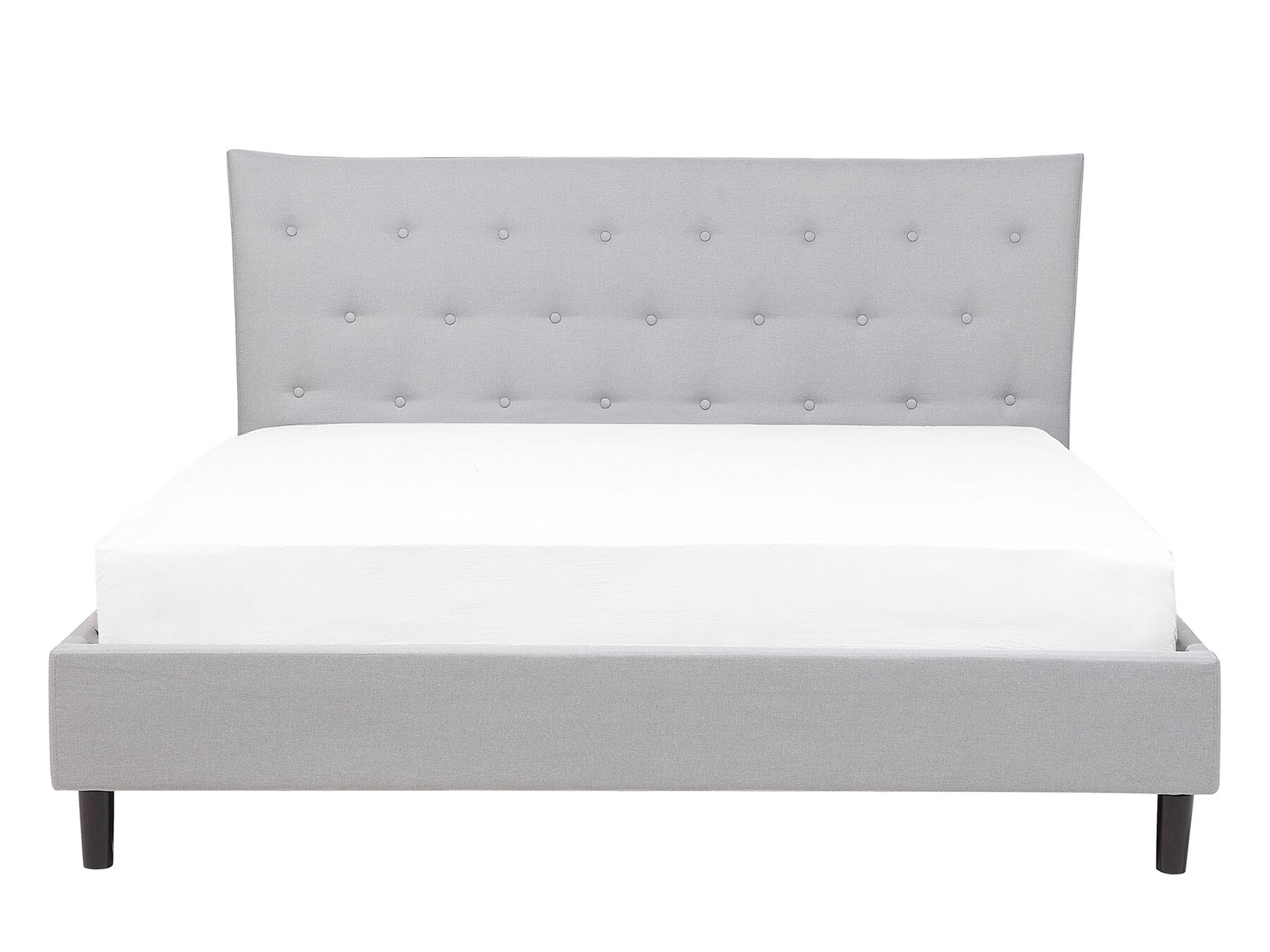 Fabric EU Double Size Bed Grey SAVERNE Beliani.co.uk