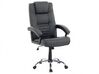 Fotel biurowy regulowany z funkcją masażu ekoskóra czarny COMFORT_823177