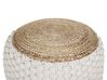 Cotton Knitted Pouffe White and Beige AIZA_886784