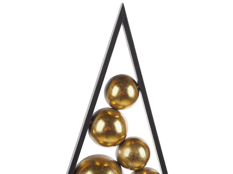 Metal Tabletop Christmas Tree Black and Gold RANUA Beliani.co.uk
