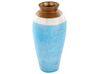 Vaso decorativo terracotta azzurro, bianco e oro 42 cm PLATEJE_850853