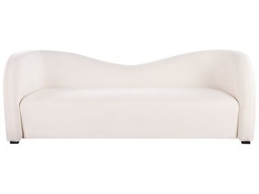 3-Sitzer Sofa Samtstoff weiß geschwungene Form VELTADA