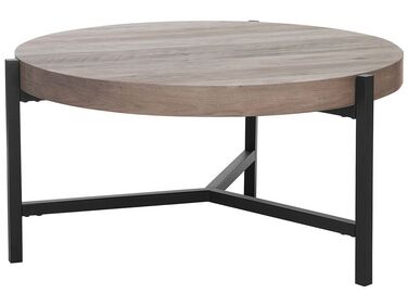 Mesa de centro efeito madeira clara ⌀ 70 cm BONITA