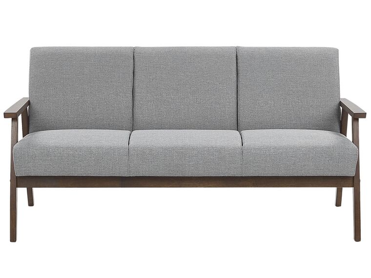 3 Seater Fabric Sofa Grey ASNES_786837