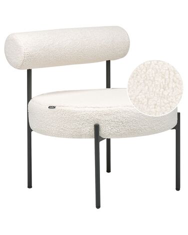 Boucle Accent Chair White ALPHA