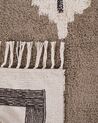 Teppich Baumwolle beige 160 x 230 cm geometrisches Muster Fransen Kurzflor GEYVE_817453