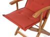 8 Seater Acacia Wood Garden Dining Set Red Cushions MAUI_697330