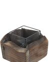 Set of 2 Candle Holders Dark Wood PLATEROS_791709