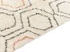 Teppich Baumwolle beige / orange 140 x 200 cm geometrisches Muster Kurzflor HAJIPUR_840433