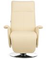 Faux Leather Recliner Chair Cream PRIME_908085