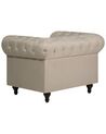 Fauteuil stof beige CHESTERFIELD L_709407