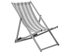 Harmaa aurinkotuoli valkoharmaalla kankaalla LOCRI Harmaa aurinkotuoli valkoharmaalla kankaalla LOCRI