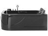 Whirlpool Badewanne schwarz Eckmodell mit LED 170 x 119 cm links BAYAMO_821078
