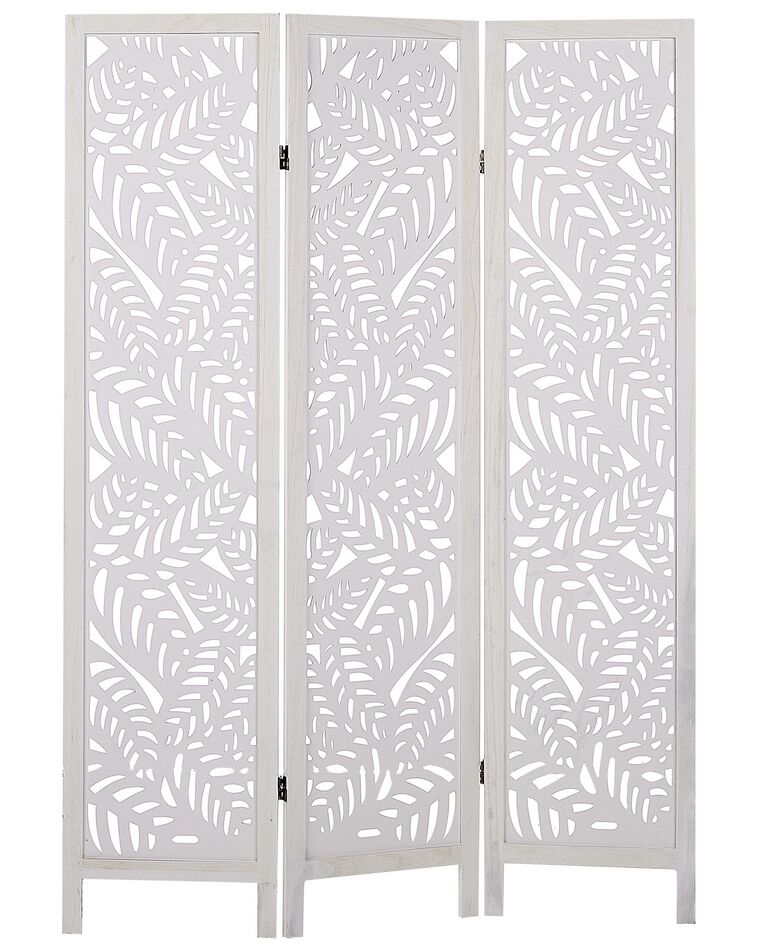 Biombo 3 paneles de madera blanco 170 x 122 cm MELAGO_874109