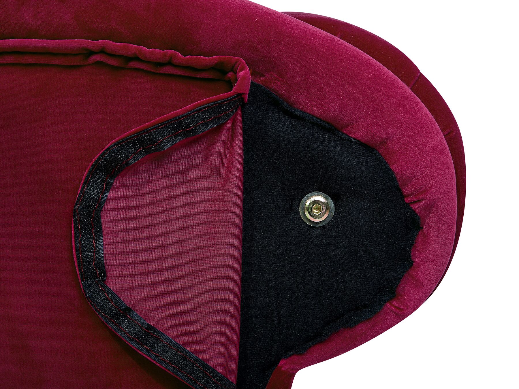 Chaiselongue Samtstoff burgunderrot linksseitig NIMES | Beliani.at