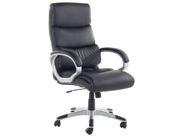 Faux Leather Executive Chair Black KING