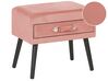 Nachttisch rosa Cord Koffer-Design EUROSTAR_773651