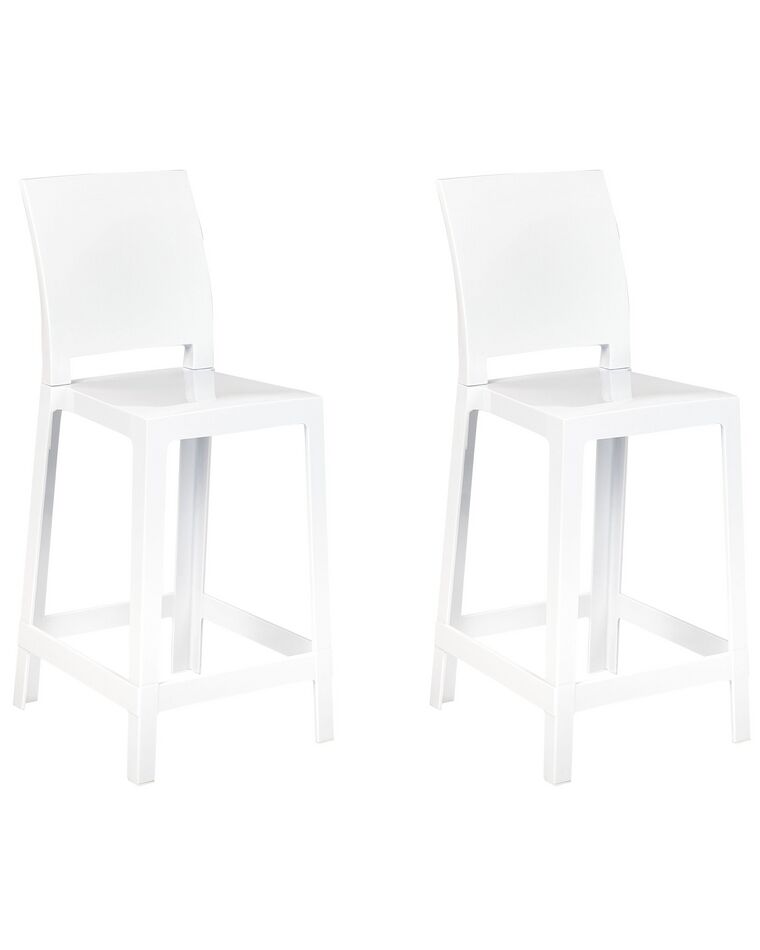 Conjunto de 2 sillas de bar blancas WELLINGTON_884218