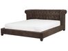Faux Suede EU Super King Size Waterbed Brown CAVAILLON_847004