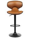 Set of 2 Faux Leather Swivel Bar Stools Golden Brown CONWAY II_894570