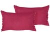 Set di 2 cuscini lino rosso 30 x 45 cm SASSAFRAS_906668