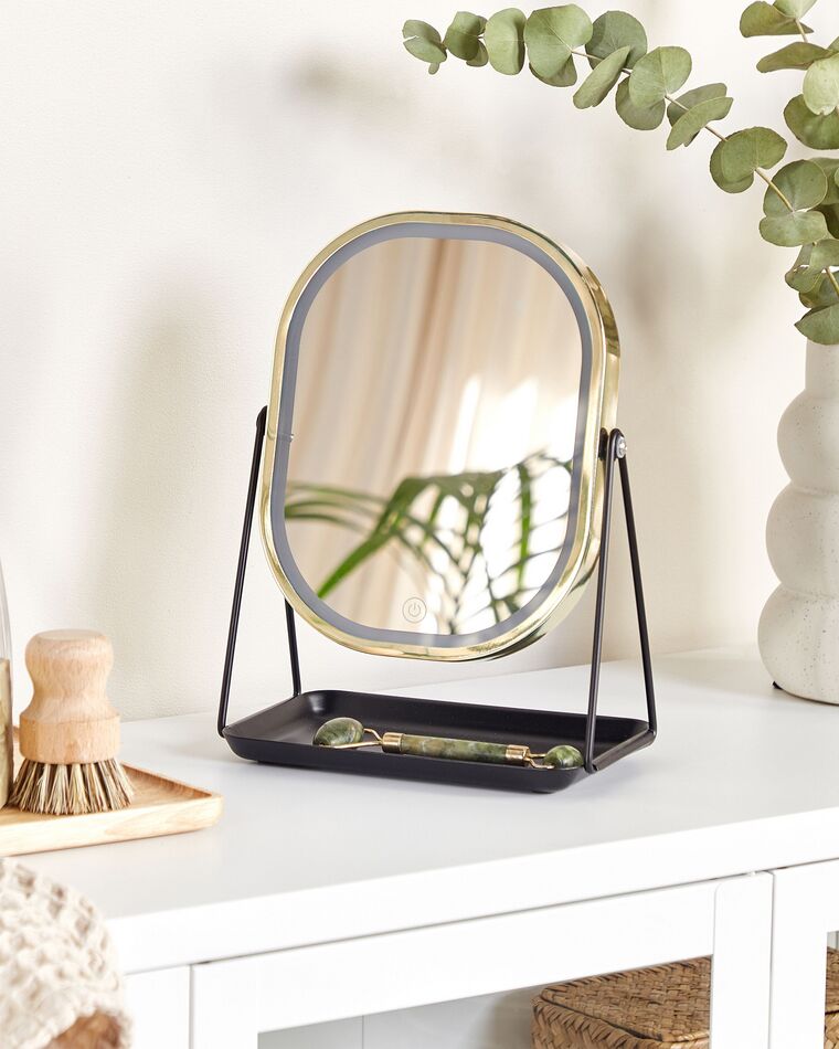 Specchio Da Tavolo Girevole 360° Per Trucco – Formato 31x22,5 Cm Con Base In Metallo, Perfetto Per Vanità, Scrivania O Comodino