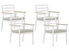Lot de 4 chaises de jardin blanches avec coussins beige CAVOLI _818144