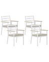 Fehér kerti szék négydarabos szettben bézs párnákkal CAVOLI _818144
