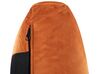 Cama con somier de terciopelo naranja/negro 160 x 200 cm MELLE_829892