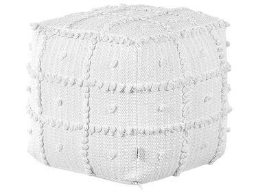 Cotton Pouffe 40 x 40 x 40 cm White HARNAI