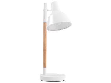 Lampe de bureau blanc en bois et en métal ALDAN