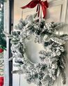 Weihnachtskranz weiss mit LED-Beleuchtung Schnee bedeckt ⌀ 70 cm SUNDO_845710
