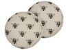 Set of 2 Outdoor Cushions Bee Pattern ⌀ 40 cm Beige CANNETO_881414