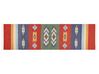 Kelim Teppich Baumwolle mehrfarbig 80 x 300 cm geometrisches Muster Kurzflor KAMARIS_870059