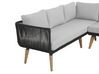 Lounge Set Akazienholz hellbraun / schwarz 5-Sitzer modular Auflagen taupe ALCAMO_764951
