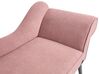 Right Hand Fabric Chaise Lounge Pink BIARRITZ_898112