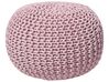 Cotton Knitted Pouffe 50 x 35 cm Pink CONRAD_744002