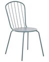 Conjunto de 4 sillas de jardín de metal azul claro CALVI_815609
