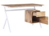 Skrivebord med skuffeskab lyst træ / hvid 120 x 60 cm ASHLAND_824527