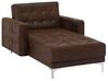 Faux Leather Chaise Lounge Brown ABERDEEN_717477