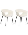 Set of 2 Boucle Dining Chairs Off-White ELMA_887363