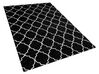 Teppich schwarz / silber marokkanisches Muster 140 x 200 cm Kurzflor YELKI_805110