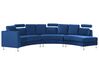 7 Seater Curved Modular Velvet Sofa Navy Blue ROTUNDE_793556