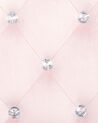 Bürostuhl Samtstoff rosa mit Kristallsteinen höhenverstellbar PRINCESS_855695