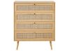 Rattan 4 Drawer Chest Light Wood PEROTE_841311