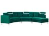 Sofa półokrągła 7-osobowa modułowa welurowa zielona ROTUNDE_793583