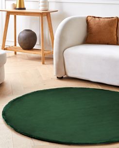 Pyöreä matto viskoosi tummanvihreä ⌀ 140 cm GESI II Pyöreä matto viskoosi tummanvihreä ⌀ 140 cm GESI II