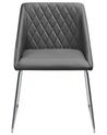 Set of 2 Dining Chairs Faux Leather Grey ARCATA_808630