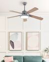 Ceiling Fan with Light Grey and Light Wood HOBBLE_862437