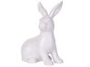 Figurine décorative lapin en céramique blanc 21 cm MORIUEX_798618